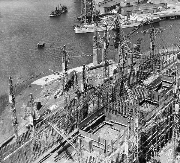 Construction of RMS Queen Elizabeth, Clydebank, 1937