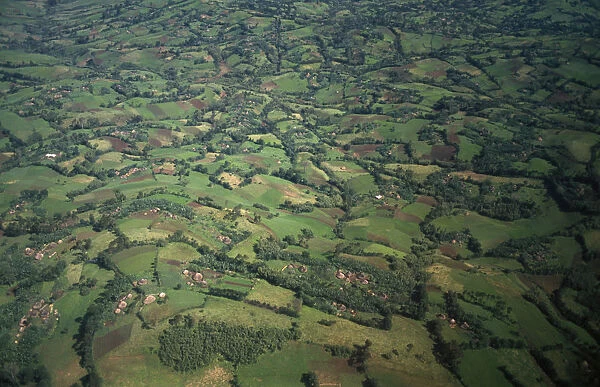 20026353. ETHIOPIA South West Agriculture Aerial landscape over fields of crops