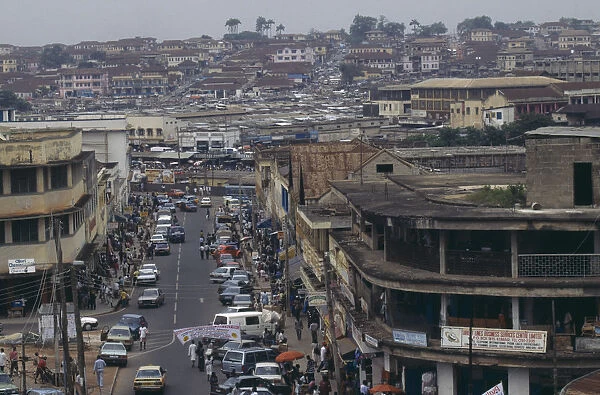 20075468. GHANA Ashanti Region Kumasi Cityscape and busy street scene. Asante West Africa