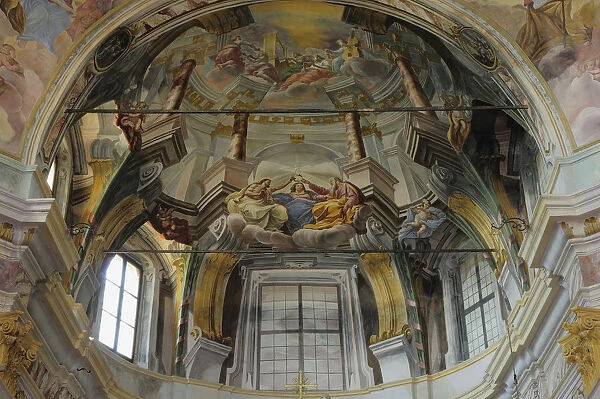 Italy, Lombardy, Lake Orta, ceiling interior, Madonna del Sasso