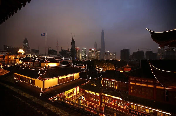 Chinese New Year decoration is seen at Yuyuan Garden in downtown Shanghai