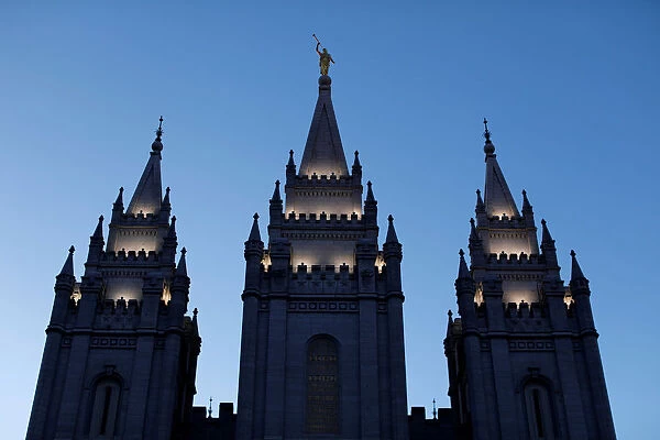 The Mormon Temple is shown at Temple Square downtown Salt Lake City