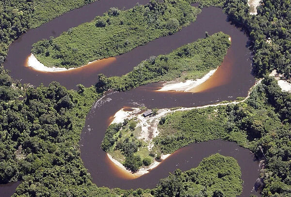 Virgin rainforest is seen in this aerial photo of the Amazon Basin