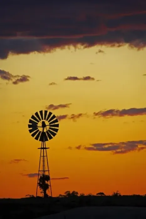 Framed Print : Australia Windmill Print at Sunset, Mungo National Park Framed Print : Australia Windmill Print at Sunset, Mungo National Park