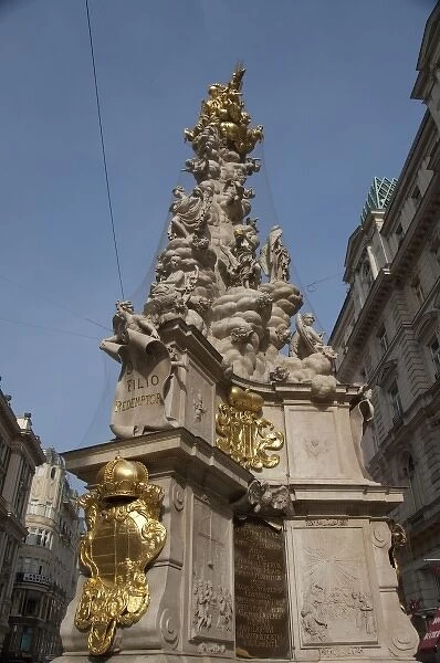 Austria, Vienna. Trinity Column (aka Plague Column), monument to victims of the Black Plague
