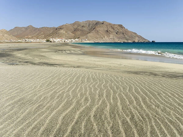 The beach near Sao Pedro. Island Sao Vicente, Cape Verde