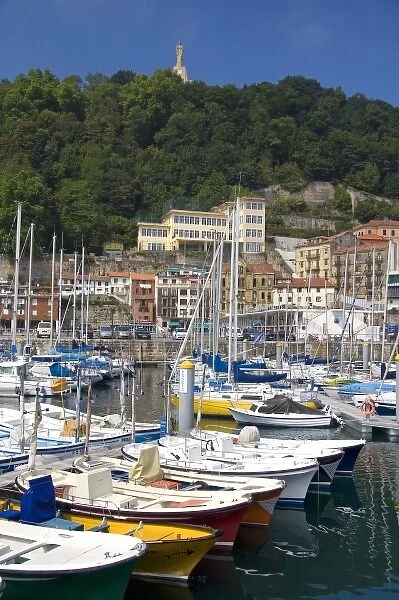 Boats docked at the city of Donostia-San Sebastian, Guipuzcoa, Basque Country, Northern Spain