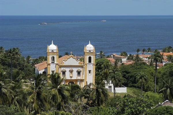 Brazil, overlook of Olinda in Pernambuco. View of Catedral da Se