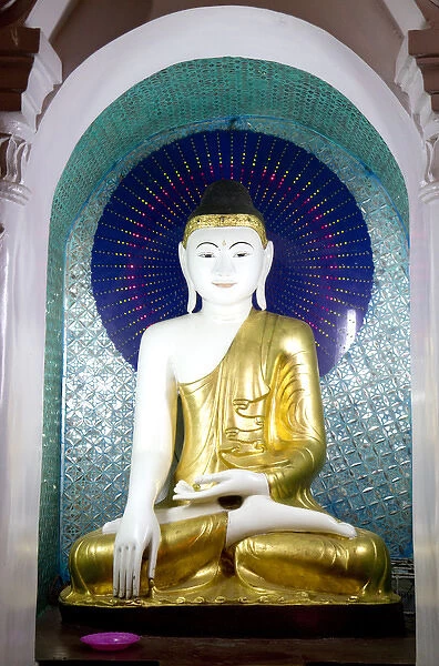 Buddha statue at the Shwedagon Paya located in (Rangoon)Yangon, (Burma) Myanmar