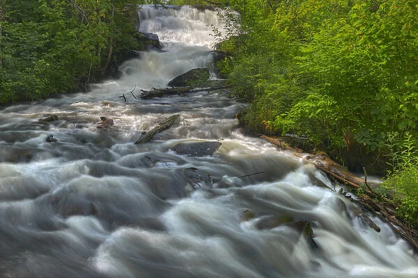 Canada, Ontario, Raleigh Falls. Cascading waterfall in springtime