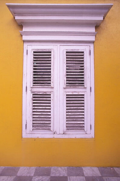 Caribbean, Netherland Antilles, Curacao Colorful buildings and detail in the Scharloo
