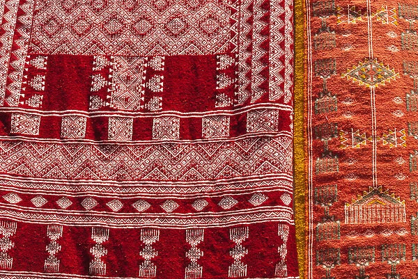 Carpet for sale, Sidi Bou said, Tunisia, North Africa, Africa