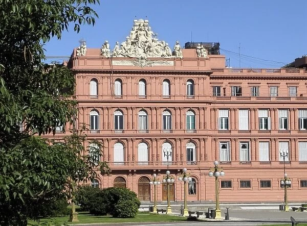 Casa Rosada is the government residence, here the rear facade