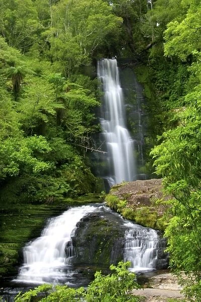 Catlins, New Zealand. A spectacular waterfall in the Catlins southern region