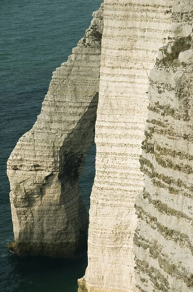 Chalk Cliffs and Porte d Aval arch, Etretat, Normandy, FRANCE