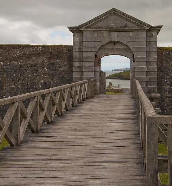 Charles Fort wood blanked walkway into the 17th Century fort outside of Kinsale with