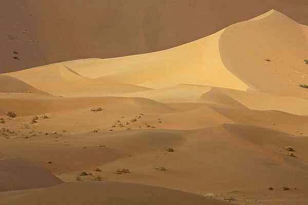 China, Inner Mongolia, Badan Jilin Desert. Contrasts in desert landscape. Credit as