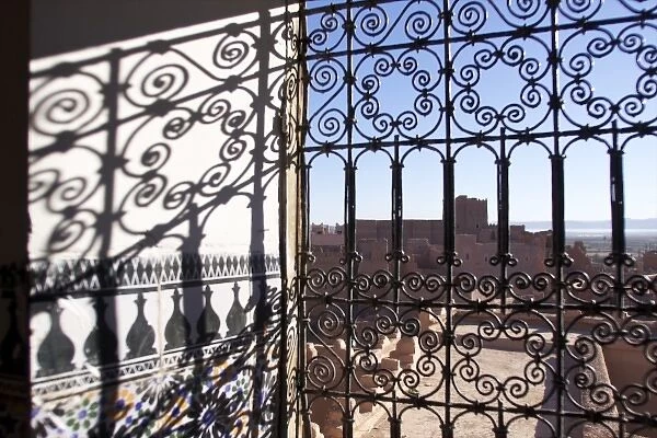 City of Ouarzazate seen from inside the kasbah de Taourirt