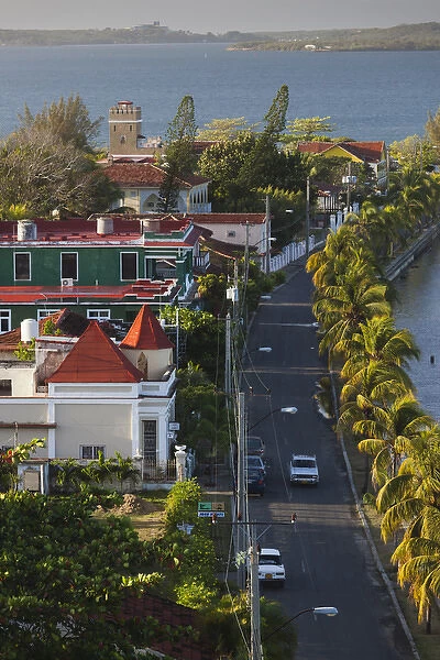 Cuba, Cienfuegos Province, Cienfuegos, Punta Gorda, elevated view of Punta Gorda point