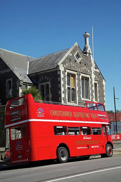 Double decker bus tour and Arts Centre, Christchurch, Canterbury, South Island, New