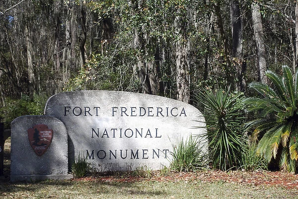 Entrance to Fort Frederica National Monument, St. Simons Island, Georgia