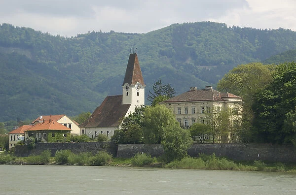 Europe, Austria, town along the Danube River