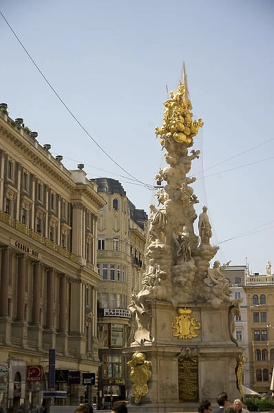 Europe, Austria, Vienna, Pestsaule, sculptured column remembering the plague, Graben