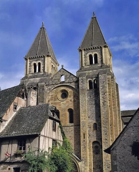 Europe, France, Conques. Ste. Foy was started in 1050 in Conques in the Lot River Valley in France