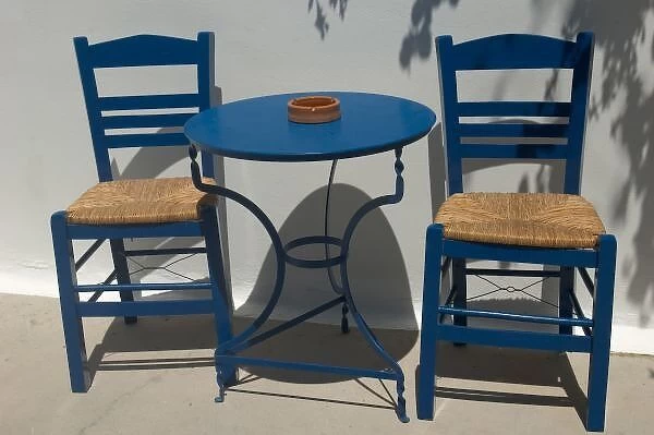 Europe, Greece, Dodecanese Islands, Kos: table and chairs