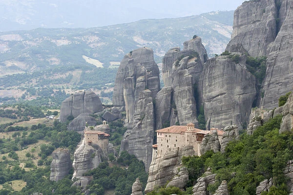 Europe, Greece, Meteora. Agias Varvaras Rousanou Monastery for nuns. Credit as: Bill