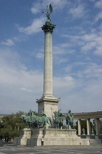 Europe, Hungary, Budapest, monument in Heroes Square