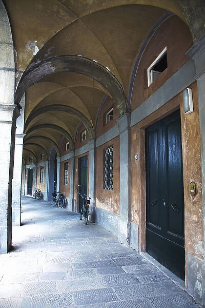 Europe; Italy; Lucca; Arched Hallway