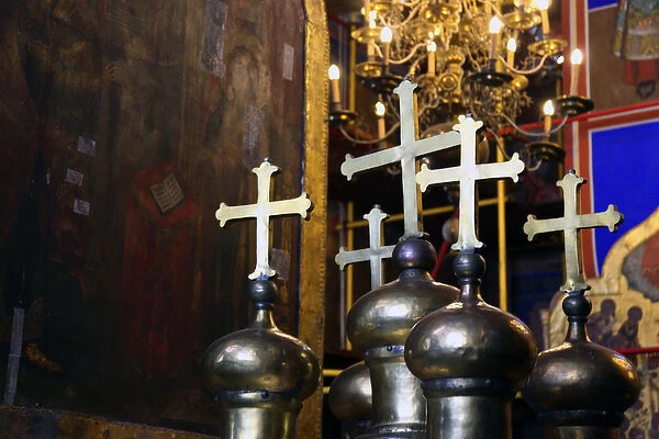 Europe, Russia, Suzdal. Crosses in the Cathedral of the Nativity Suzdal