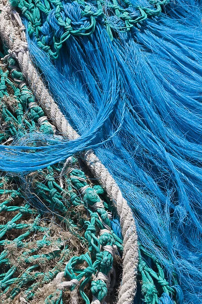 France, Normandy Region, Manche Department, Saint Vst la Hougue, fishing nets