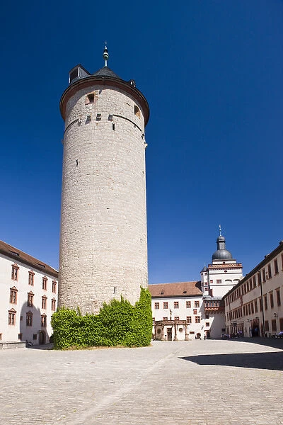 GERMANY, Bavaria, Bayern, Wurzburg. Festung Marienberg fortress tower