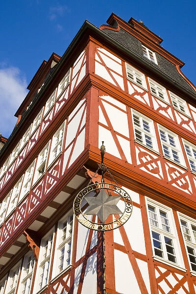 GERMANY, Hessen, Frankfurt am Main. Old Town, Romerberg square half-timbered building