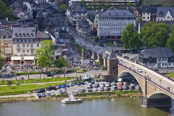 GERMANY, Rheinland-Pfaltz, Mosel River Valley, Cochem. Town riverfront along Mosel River