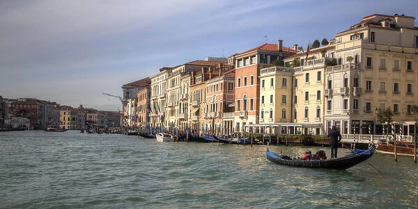 Gondola Boats on Grand Canal, Venice Italy