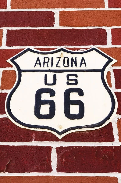 Highway sign on historic Route 66, Seligman, Arizona USA