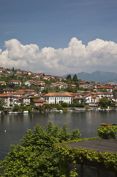 ITALY, Como Province, Ossuccio. Lakeside town view