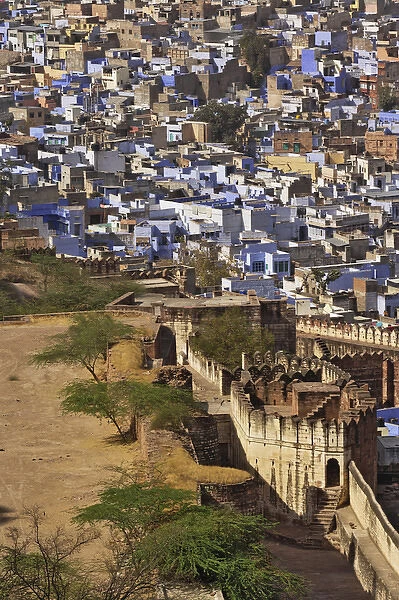 Jodhpur or the Blue City viewed from Mehrangarh Fort, Jodhpur, India