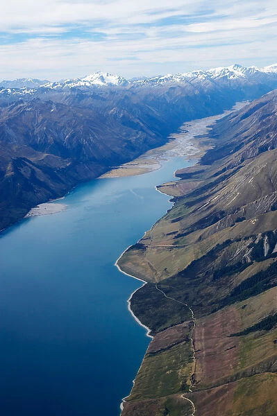Lake Hawea and Hunter Valley, South Island, New Zealand - aerial