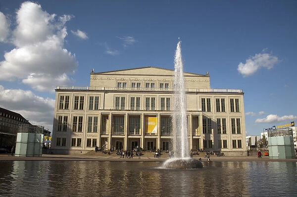 LEIPZIG19008-2012-BARTRUFF. CR2 - Opera House and fountain on Augustus Plaza, Leipzig