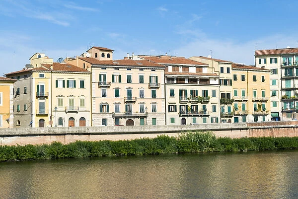 Lungarno Pacinotti, Arno River, Pisa, Tuscany, Italy, Europe