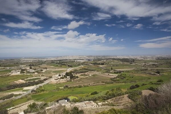 Malta, Central, Mdina, Rabat, countryside view from town walls
