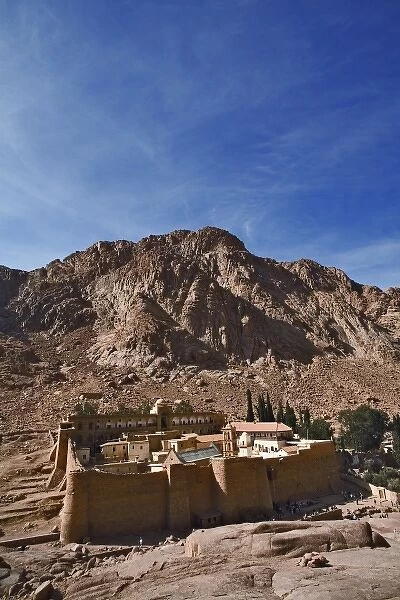 Monastery of St Catherine located at the foot of Mount Moses, in the Sinai of Egypt