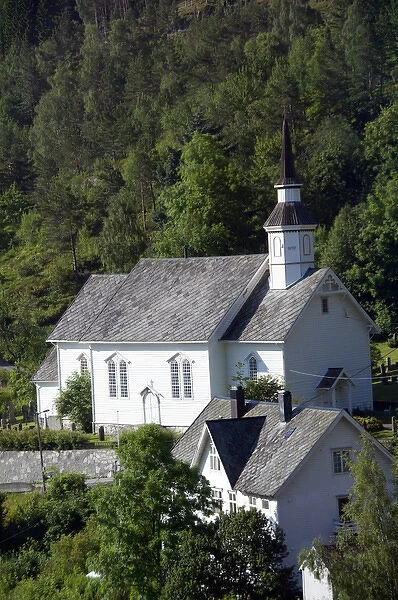 Norway, Hellesylt. Sunnyleven Church of Hellesylt, c. 1859