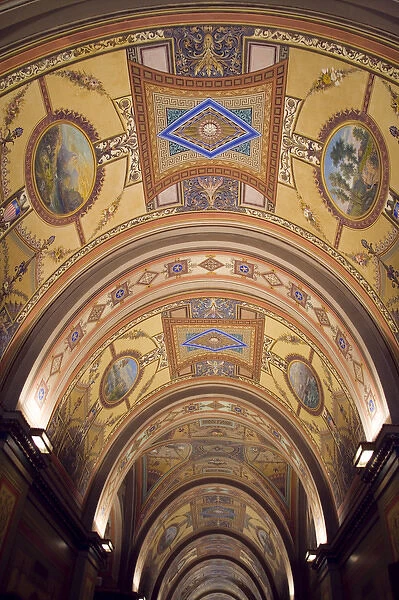 Painted ceiling depicting U. S. history, U. S. Capitol, Washington D. C. (District of Columbia)