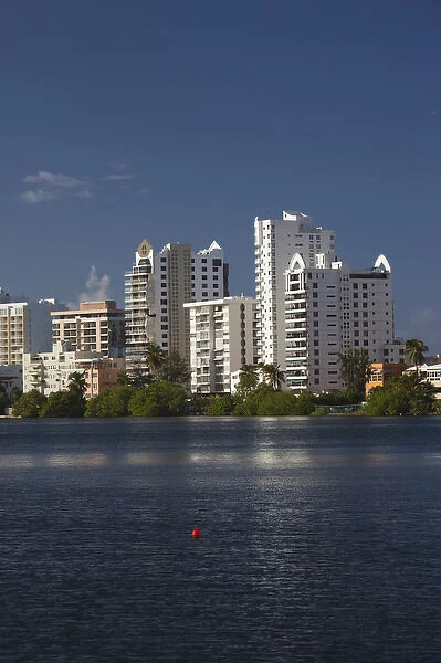 Puerto Rico, San Juan, Condado buildings from the Laguna Del Condado