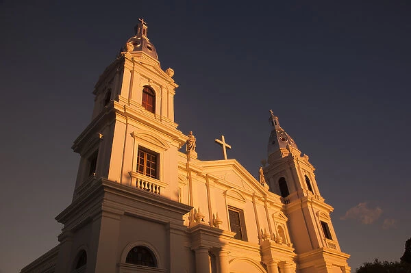 Puerto Rico, South Coast, Ponce, Catedral Nuestra Senora de Guadalupe cathedral, sunset